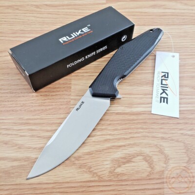 RUIKE D191 Framelock Folding Knife 4'' 8Cr13MoV Steel Blade Black G10 Handle