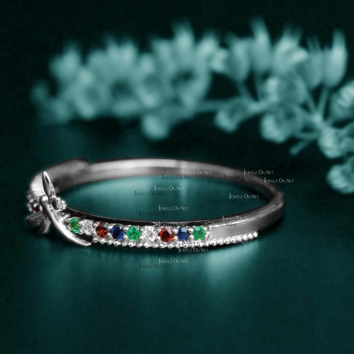 Pre-owned J.o.n 14k Gold Genuine Diamond Emerald Blue Sapphire Dragonfly Wedding Ring Jewelry In Yellow