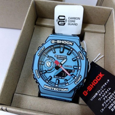 Pre-owned Casio G-shock Manga Theme Ga-2100mng-2ajr Men's Watch Octagon Blue