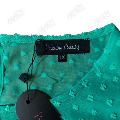 Kelly Green Dress Women Plus Choose 1x, 2x, 3x Bell Sleeve Sheer Polka Dot