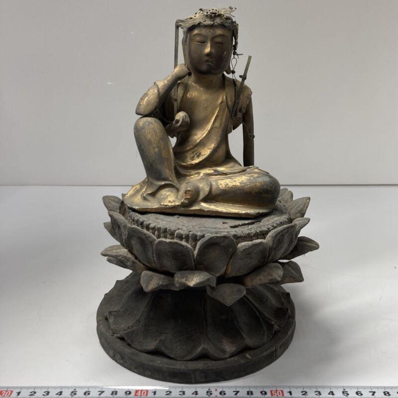 NYOIRIN KANNON Cintamanicakra 10.6 inch 19TH C EDO Old Japanese Antique Buddhism