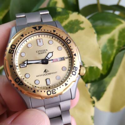 ち*ゲ様 【微使用美品】CITIZEN MEGA DIVER 自動巻き　Cal. Citizen Day Date Divers Quartz Mens Watch Authentic Working
