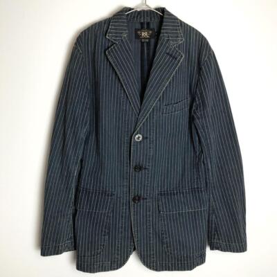 Rare RRL Indigo Stripe Jacket DOUBLE RL Men's Vintage | eBay