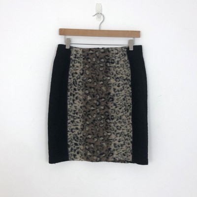 Clements Ribeiro Women's Skirt Leopard Print Panel Design UK Size S New