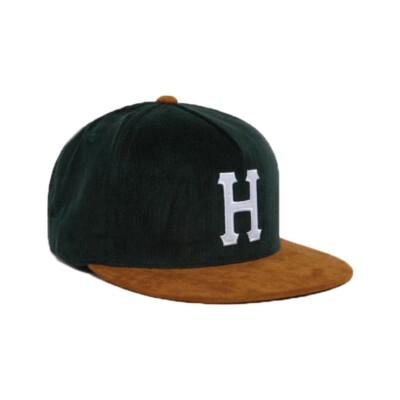 

Кепка HUF Worldwide Corduroy Classic H Snapback Hat (зеленый лес), 5-панельная кепка, Forest green