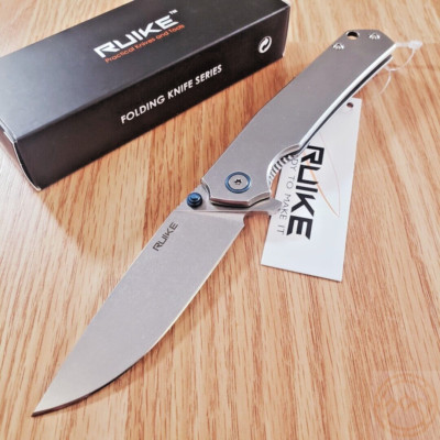 RUIKE P801 Framelock Folding Knife 3.5'' 14C28N Steel Blade Stainless Handle