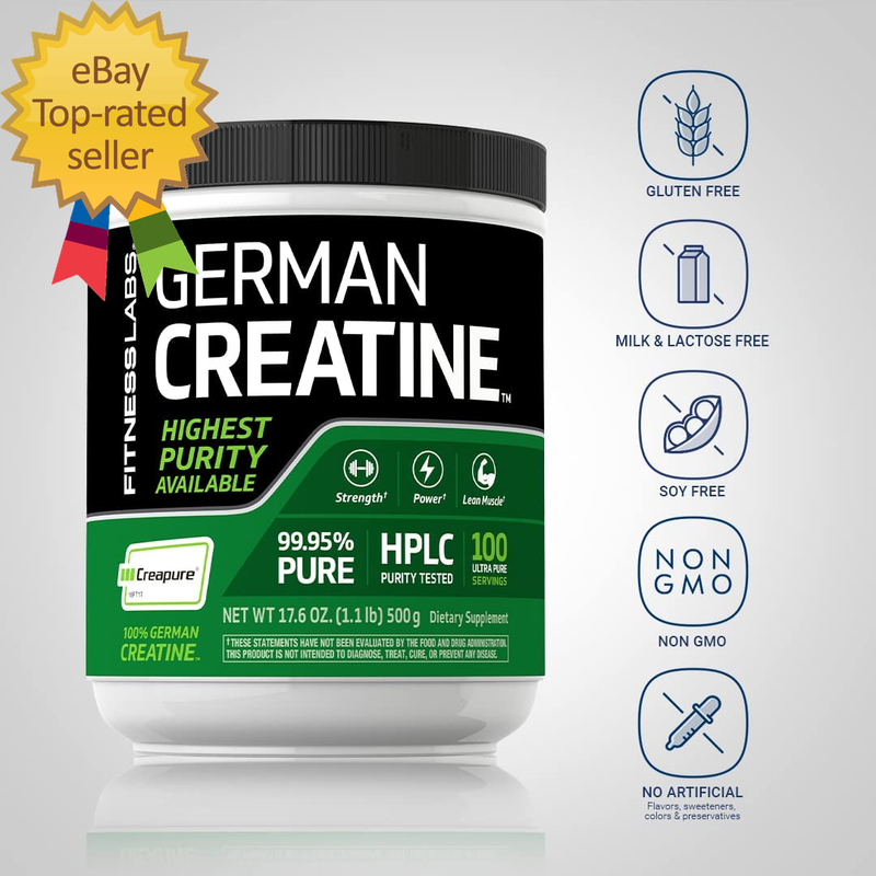 German Creatine Monohydrate Powder 1.1 Lb Creapure Fitness Supplement 100 Servin
