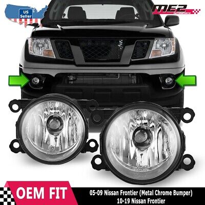 Fits 05-19 Nissan Frontier PAIR Factory Bumper Replacement Fog Lights Clear Lens