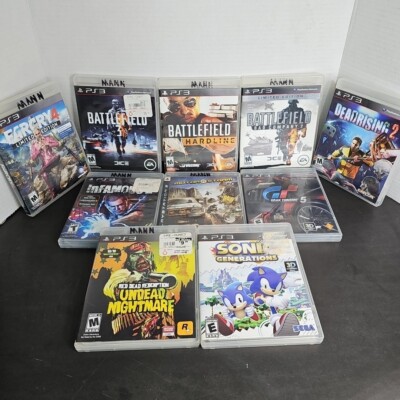 PS3 Game Lot Large X 10 Battlefield Sonic Red Dead Farcry Dead Rising Most CIB