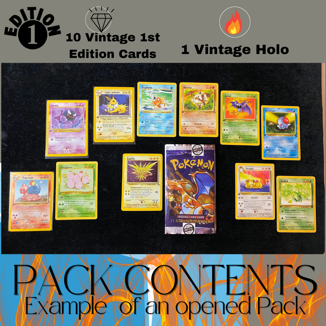 Pokémon Blast from Past: 90s Edition - 10 1st Edition Pokémon Cards + One Holo