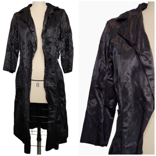 ジャケット・アウター Lanvin Paris oversized tailored coat Vtg 2006 LANVIN Black Wrinkle Textured Satin Jacket Trench