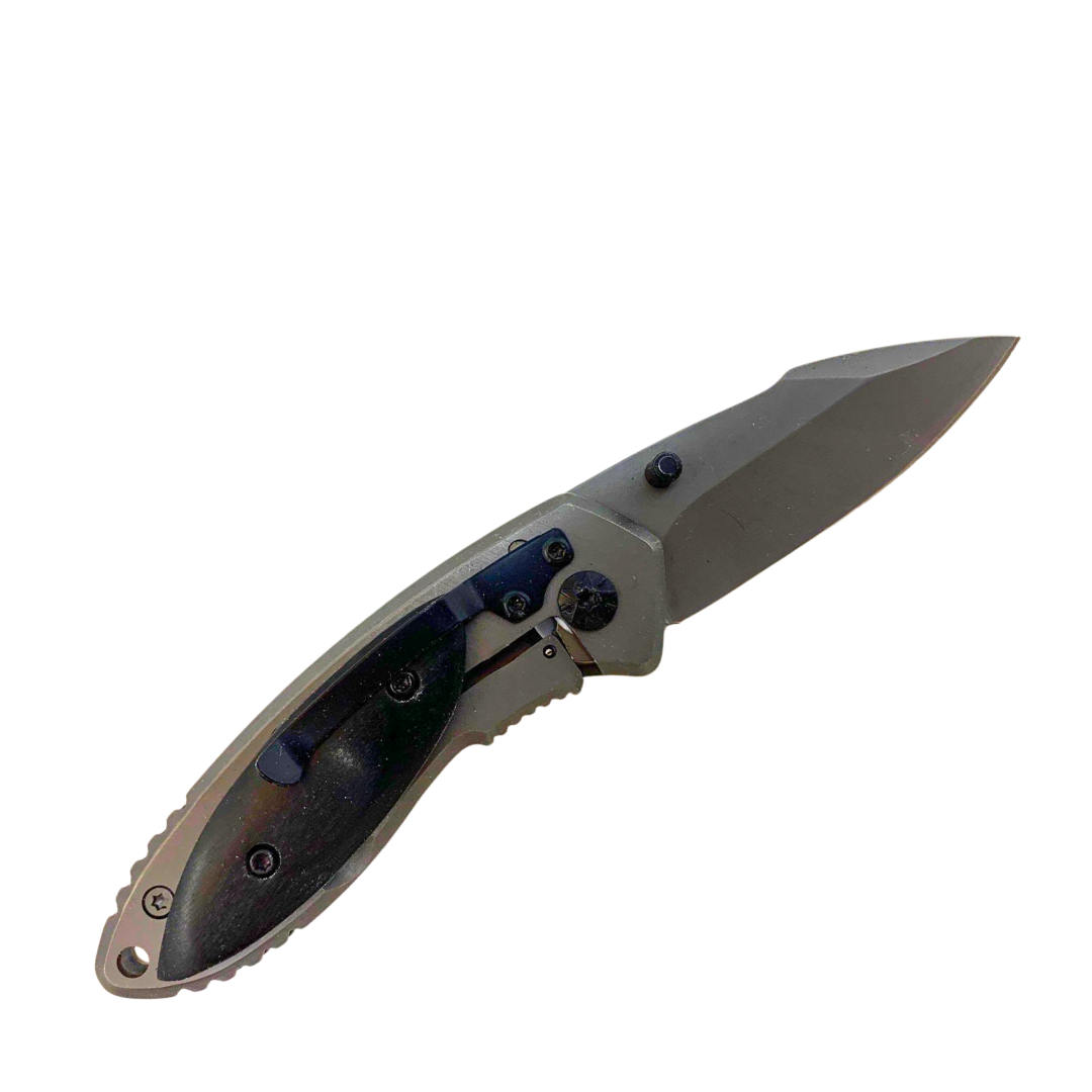 Folding Utility Pocket Knife With Lock blade Titanium plated