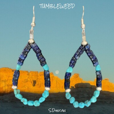 Native American Lapis & Turquoise Earrings