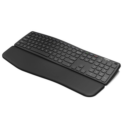Bluetooth Keyboard Universal Wave Comfortable Keyboard with Palm Rest Multi-D...