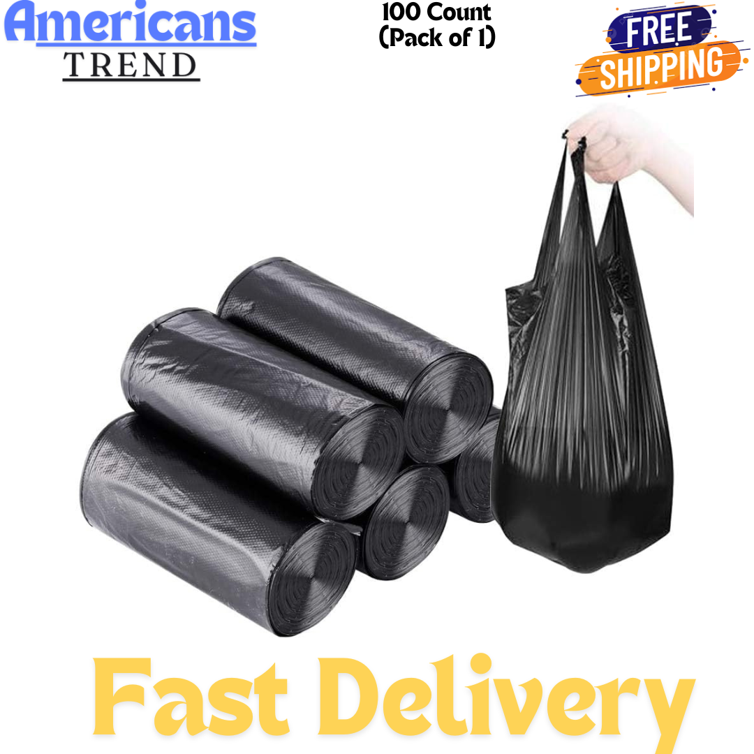100 PCS 4 Gallon Trash Bags Kitchen Trash Bags Small Garbage Rubbish Bags 5 Roll