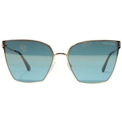 Pre-owned Tom Ford Helena Ft0653 28v Gold Sunglasses In Blue
