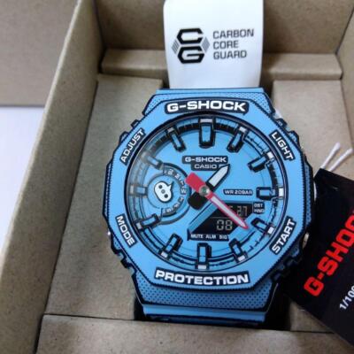 Pre-owned Casio G-shock Manga Theme Ga-2100mng-2ajr Men's Watch Octagon Blue