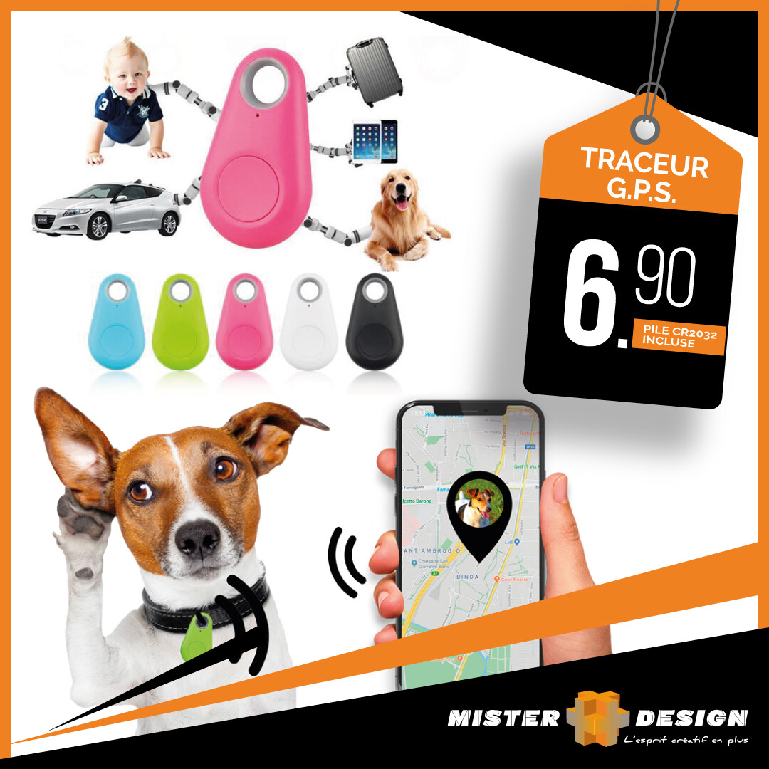 TRACKER TRACEUR GPS BLUETOOTH ANIMAL Android/IPhone avec pile