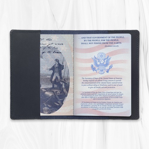 Castle Disney Art Princess Genuine Leather Travel Passport Holder Case Cover