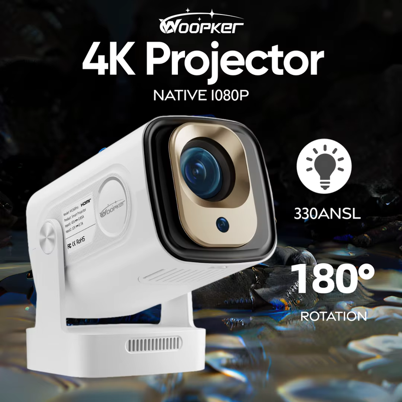 HY260 PRO 4K Native 1080P Projector Android 11 330ANSI Dual Wifi BT5.4 Google Vo