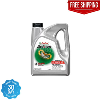 Castrol Actevo 4T 20W-50 Part Synthetic Motorcycle Oil, 1 Gallon