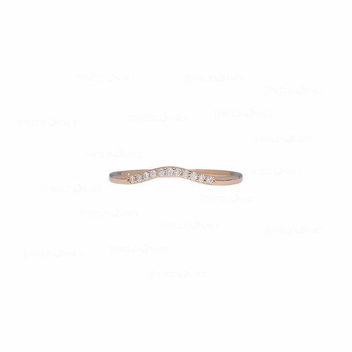 Pre-owned J.o.n 14k Gold Genuine Diamond 0.05 Ct. Chevron Ring Jewelry Size-3 To 8 Us In White