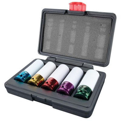 PERFORM TOOL W32902 5pc 1/5-Inch Drive Metric& SAE Impact Socket Tool Set, 17,