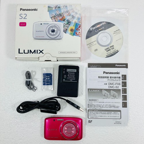 Auth Panasonic Digital Camera Lumix S2 4X Optical Pink Dmc