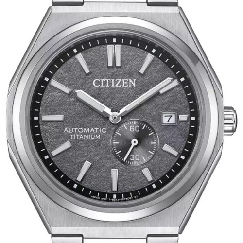 Pre-owned Citizen Nj0180-80h Automatic Grey Dial Sapphire Titanium Stainless Steel Watch
