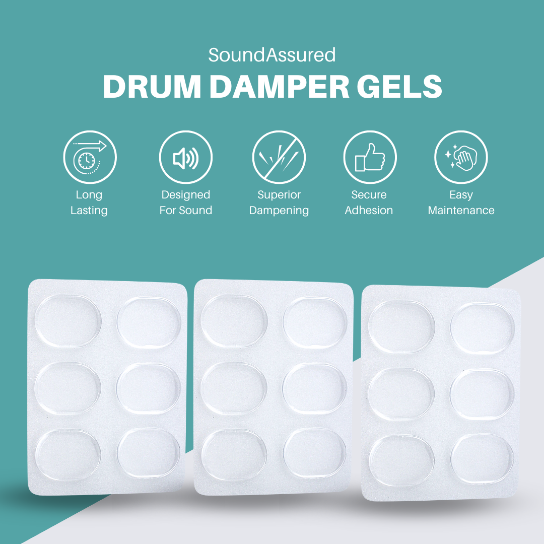 Drum Damper Gel Pads - SoundAssured 18 Piece Drum Gels For Tone Control