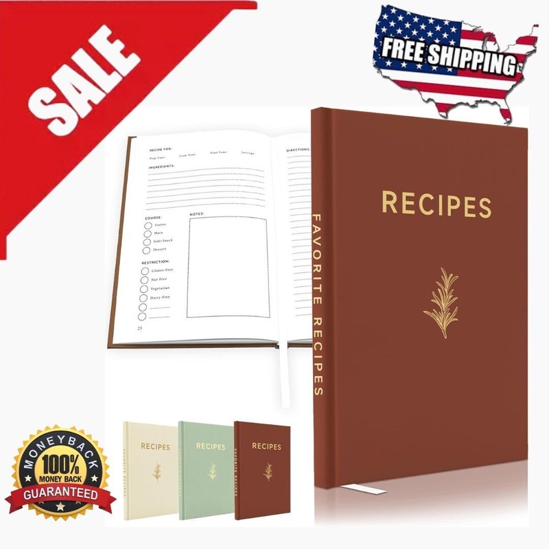 Perfect Blank Recipe Book - Write in Your Own Recipes,Organize