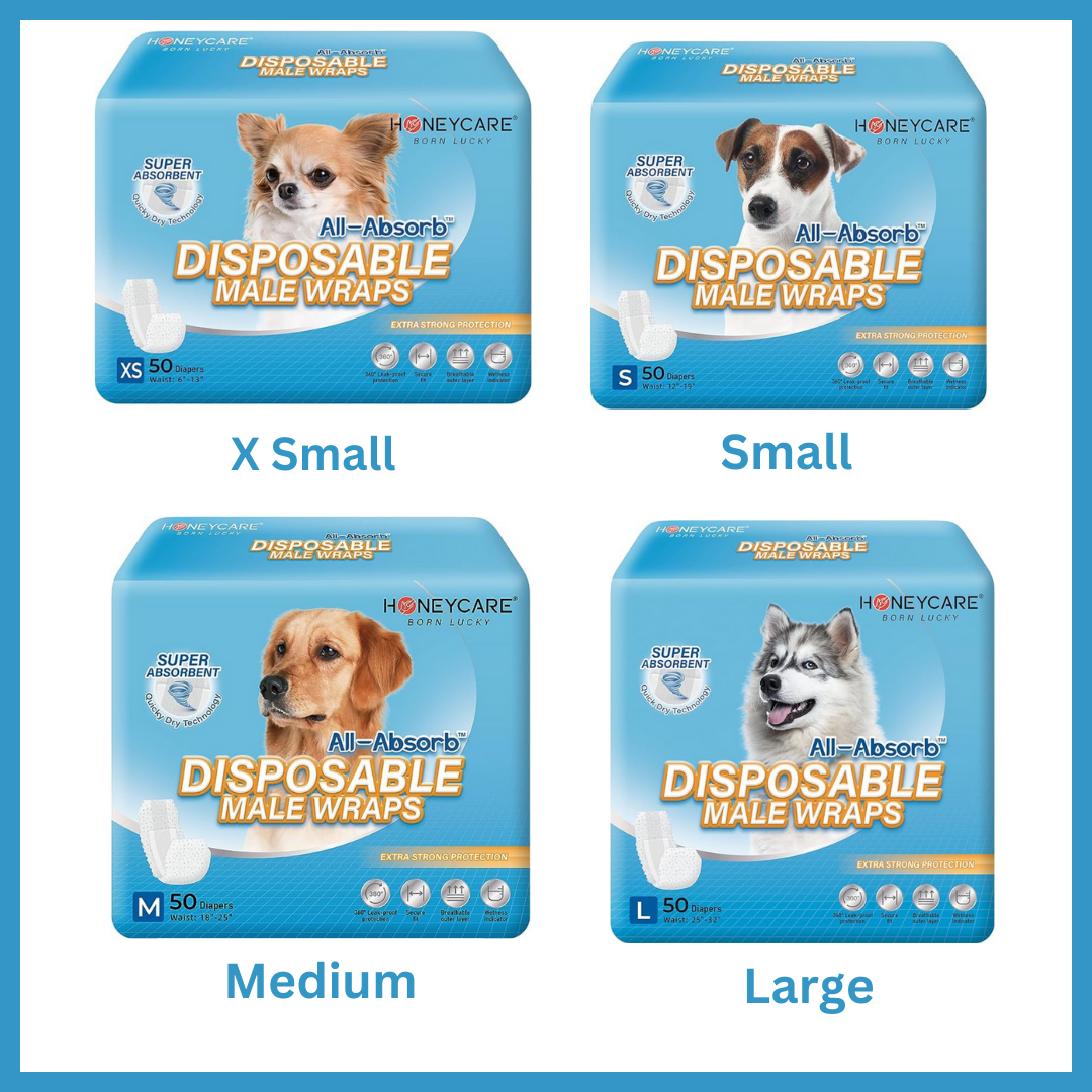 50 Pack Waist Disposable Dog Diapers Male Wraps Belly Bands Pet Soft All Sizes