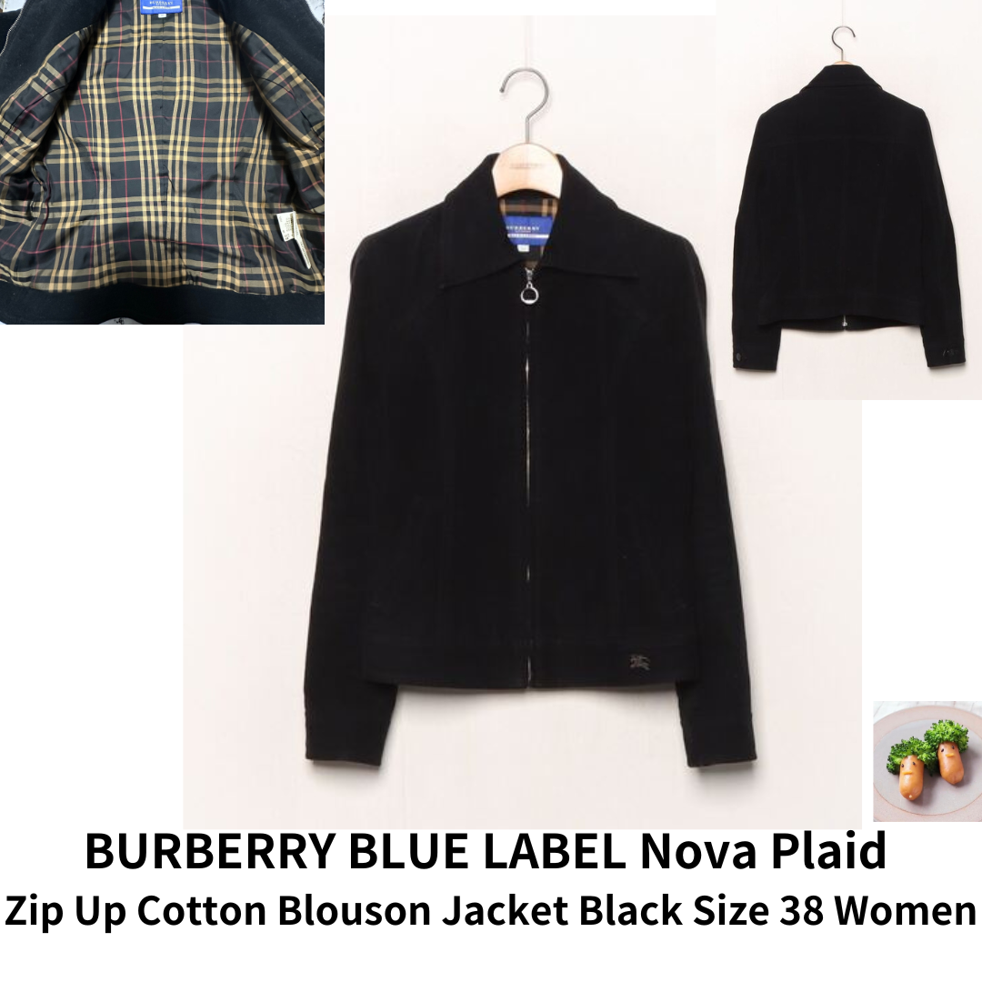 BURBERRY BLUE LABEL ダブルライダースジャケット38 コットン BURBERRY BLUE LABEL ダブルライダースジャケット38 コットン