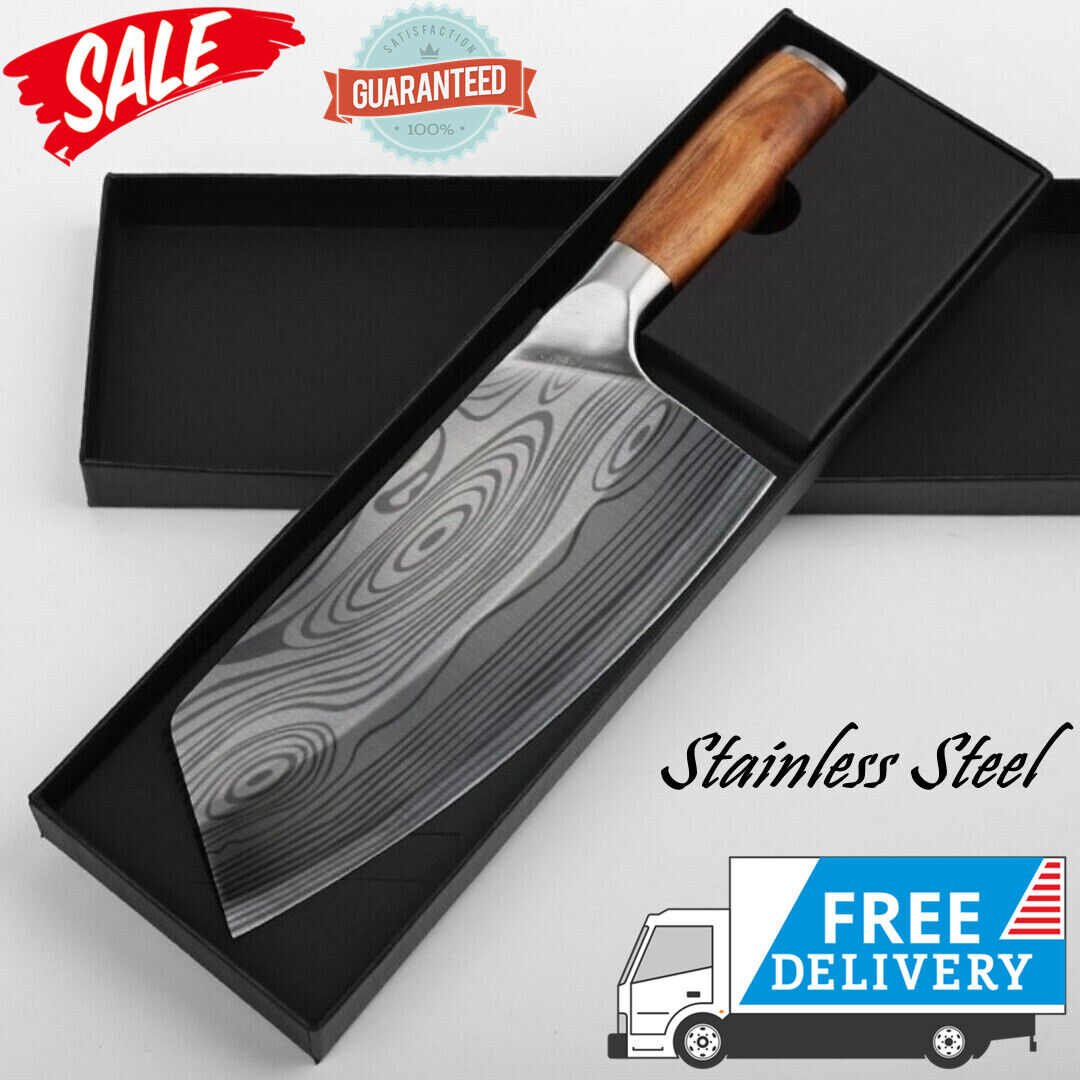 Kitchen Knife Damascus Asian Stainless Steel Chef Butcher Cl