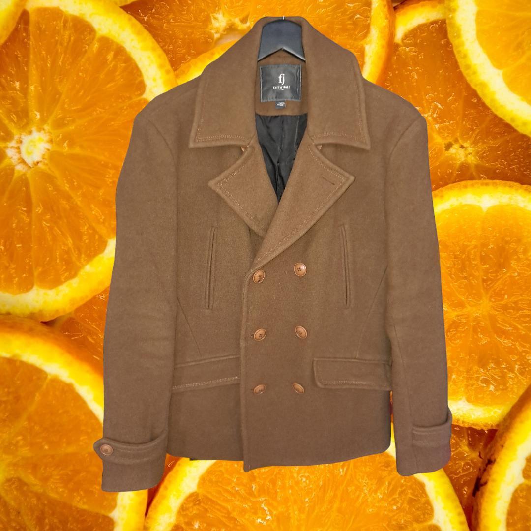 Fairwhale Tan Double Breasted Pea Coat Size 2XL — photo 2