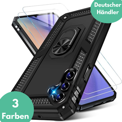 Hülle + 2X Schutzglas für Samsung Galaxy A54 5G Armor Case Outdoor Panzer Ring ✅