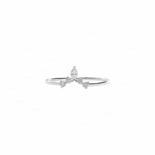 Pre-owned Irisha Designs Genuine Marquise And Round Diamond Tiara Ring 14k Gold Fine Jewelry In White