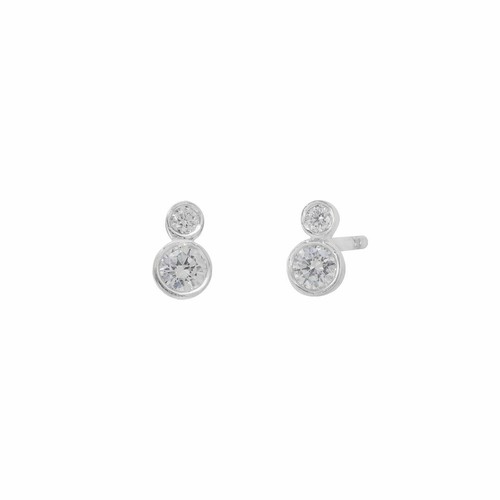 Pre-owned J.o.n 950 Platinum 0.12 Ct. Genuine Diamond Minimalist Stud Earrings Fine Jewelry In White