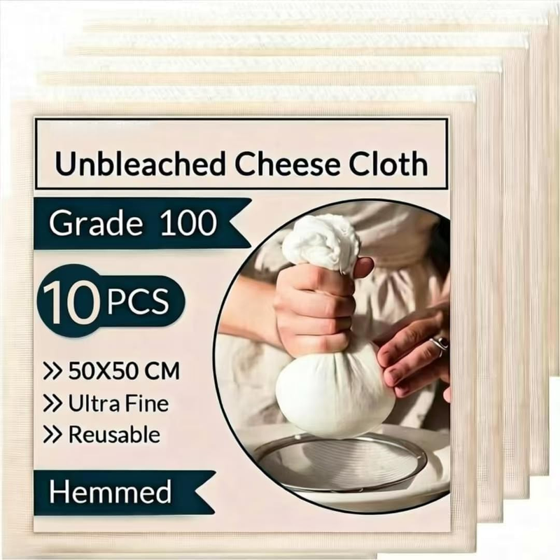 Cheesecloth, Grade 100 Hemmed Cheese Cloth for Straining, Reusable Unbleached Co