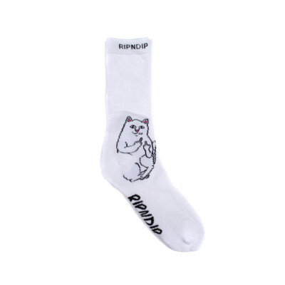 

RIPNDIP -#39;Lord Nermal-#39; Носки Crew (белые) Мужские женские носки с принтом кошки, Белый