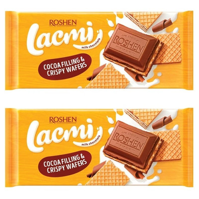 2x90g Lacmi Milk Chocolate with Chocolate Filling and Wafer - Tasty Snack