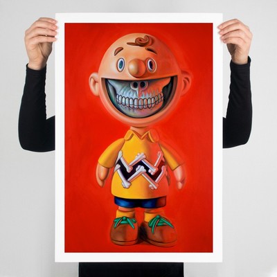 Ron English Charlie Brown Grin Print Limited Of 100 With Certificate of Authenti