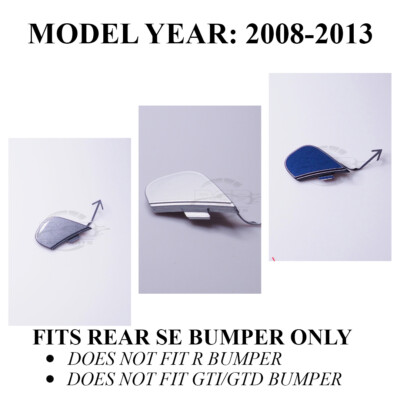 Rear Bumper Tow Hook Cover Cap For VW Scirocco MK3 2008-2013 Choose Colour