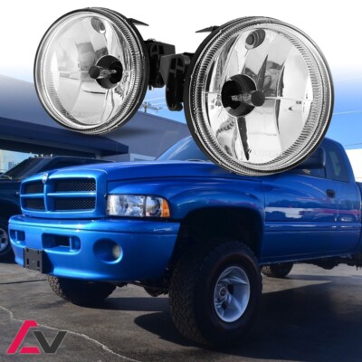1999-2002 For Dodge RAM Clear Lens Pair Bumper Fog Lights Front Driving Lamps