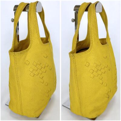 Bottega Veneta Mini Tote Bag Yellow Intrecciato Leather