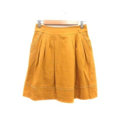 Xmiss Flare Skirt Mini Lace Wool 39 Orange Mustard Used