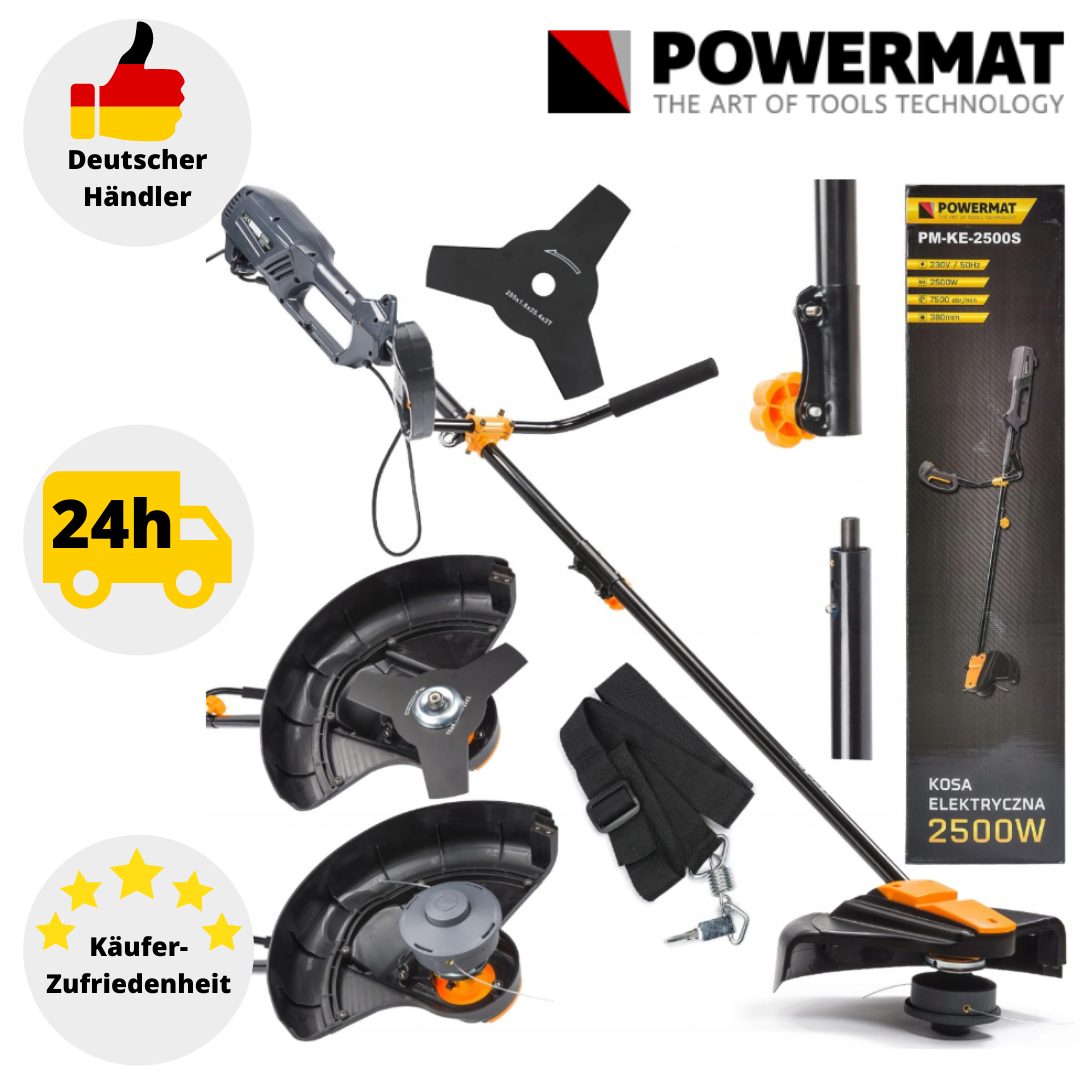 Rasentrimmer Elektro 2500W Motorsense Freischneider Trimmer Set Zubehör Faden 