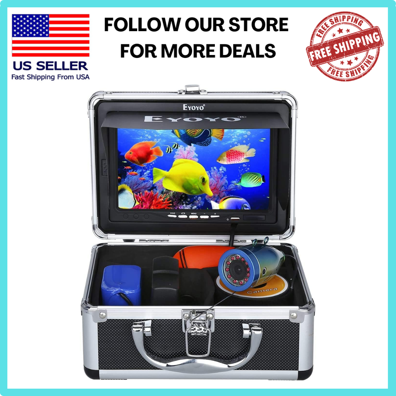 Underwater Fishing Camera 7 Inch LCD Monitor Fish Finder Waterproof 1000TVL