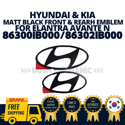 GENUINE OEM Hyundai Kia Matte Black Front & RearH Emblem for Elantra Avante