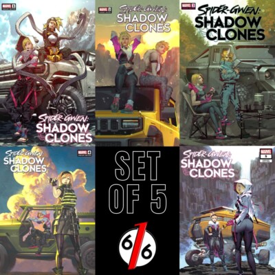   SPIDER-GWEN SHADOW CLONES 1-5 KAEL NGU Trade Dress Variant Set Of 5
